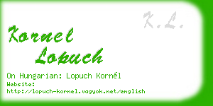 kornel lopuch business card